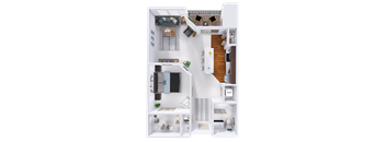 a floor plan of a house with a bedroom and a bathroom