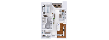 a floor plan of a house with a bedroom and a living room
