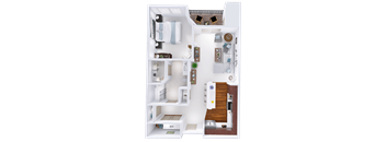 a floor plan of a house with a bedroom and a living room