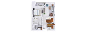 a floor plan of a house with a bedroom and a bathroom