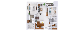 a floor plan of a house with a bedroom and a living room