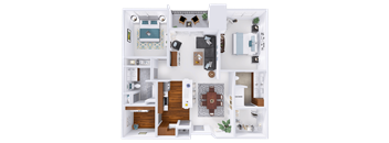 a floor plan of a house with a bedroom and a living room