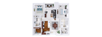 a floor plan of a house with a bedroom and a living room