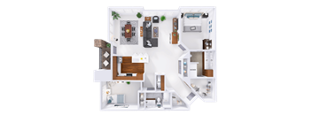 a 3d rendering of a floor plan of a house