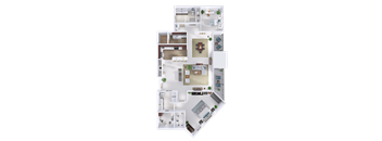 a 3d rendering of a floor plan of a house
