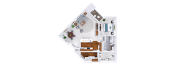 a 3d rendering of a floor plan of a house