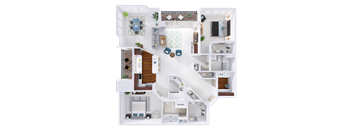 a 3d rendering of a floor plan of a house