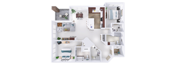 a floor plan of a house with a bedroom and a living room