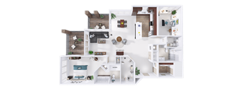 a 3d rendering of a floor plan of a house