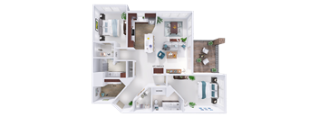 a floor plan of a house with a bedroom and a living room