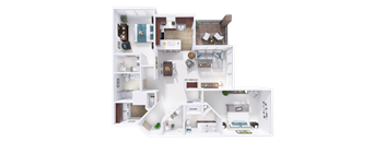 a floor plan of a house with bedrooms and a living room