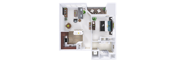 a floor plan of a house with a bedroom and a living room