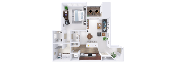 a rendering of a 3d floor plan of a house