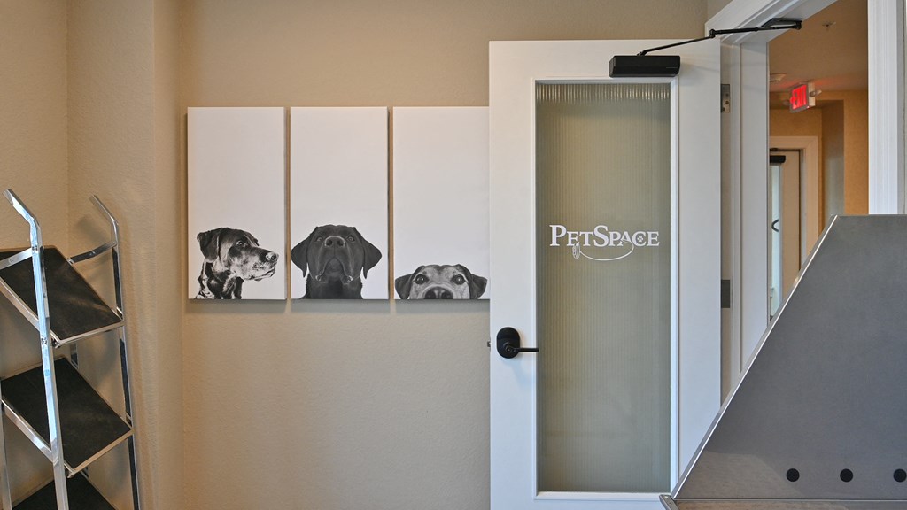 a door with a pet space on the side of it