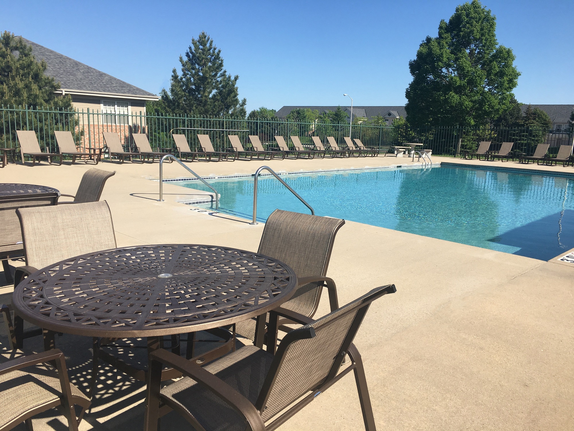 Heated outdoor pool, perfect for those hot, humid Wisconsin summers