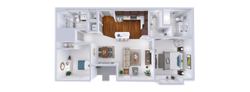 a floor plan of a house with a bedroom and a living room
