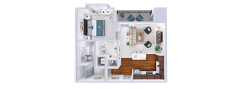 a floor plan of a house with a bedroom and a living room