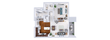 a floor plan of a house with a bedroom and a living room