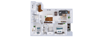 a floor plan of a house with a bedroom and a bathroom