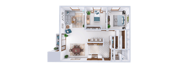 a floor plan of a house with a bedroom and a living room