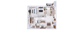 a floor plan of a house with a bedroom and a living room