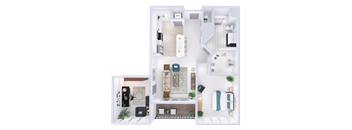 a floor plan of a house with a bedroom and a bathroom