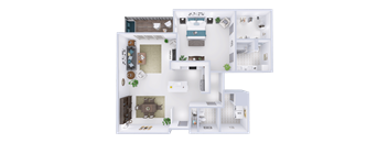 a 3d rendering of a floor plan of a house