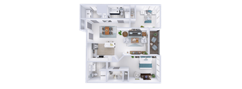 a 3d rendering of a floor plan of a house
