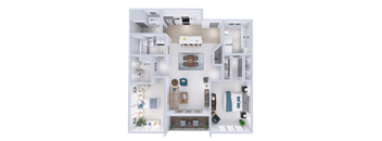 a 3d drawing of a floor plan of a house