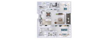 a 3d rendering of a floor plan of a house
