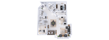 a floor plan of a house with bedrooms and a living room