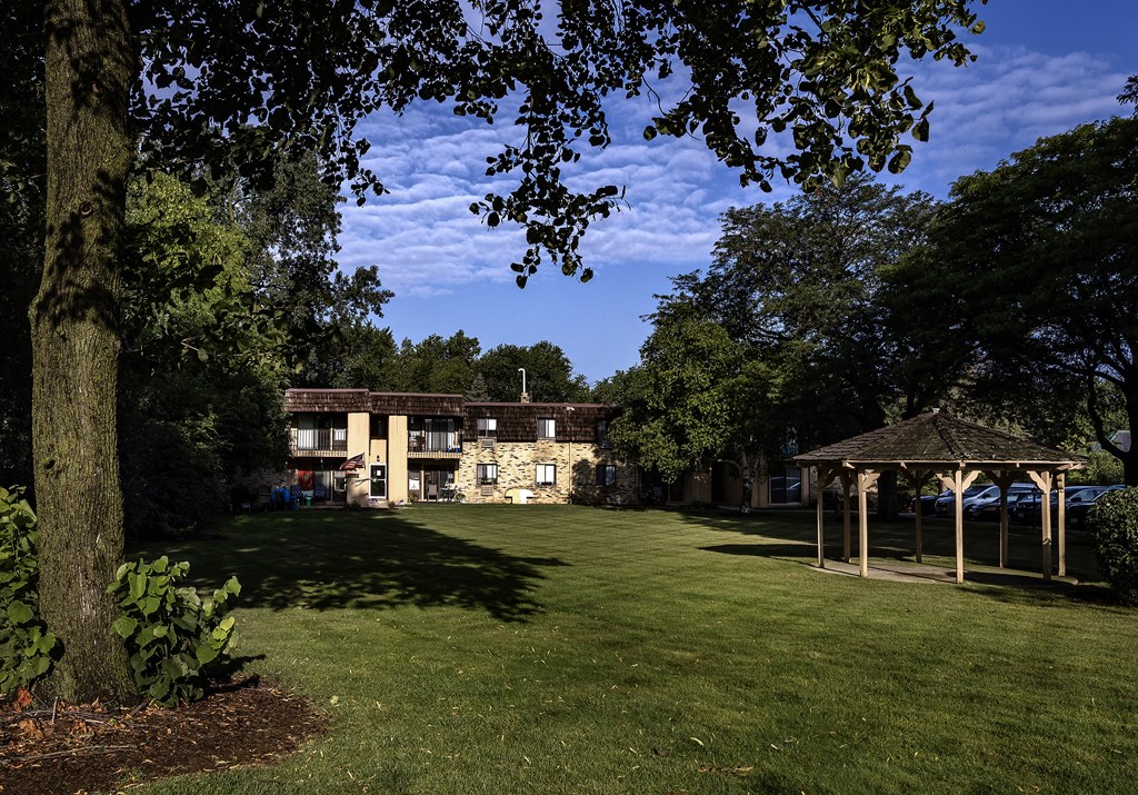 a view of the house from the garden