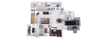 a floor plan of a house with bedrooms and a living room