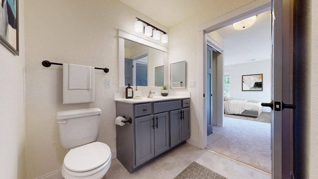 a bathroom with a toilet and a sink and a mirror