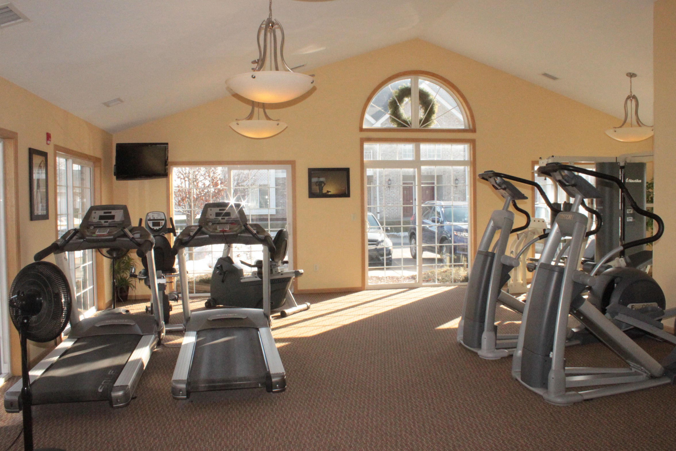 24-hour fitness center. Updated fitness center.