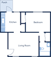 1 bed 1 bath floor plan 700 Square-Feet 1 bed 1 bath floor plan at The Flats at Seminole Heights, Florida