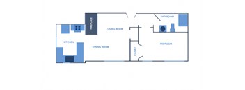 a floor plan of a living room with a kitchen and a dining room