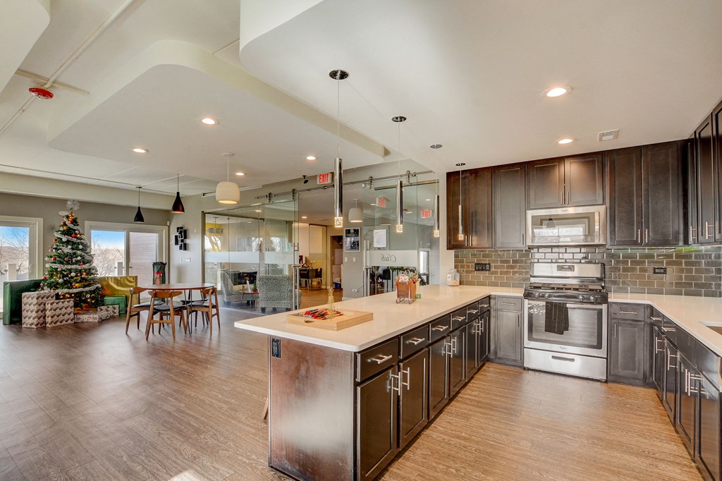 Clubhouse Kitchen at Woodland Ridge Apartments at 3420 Joann Lane in Woodridge IL