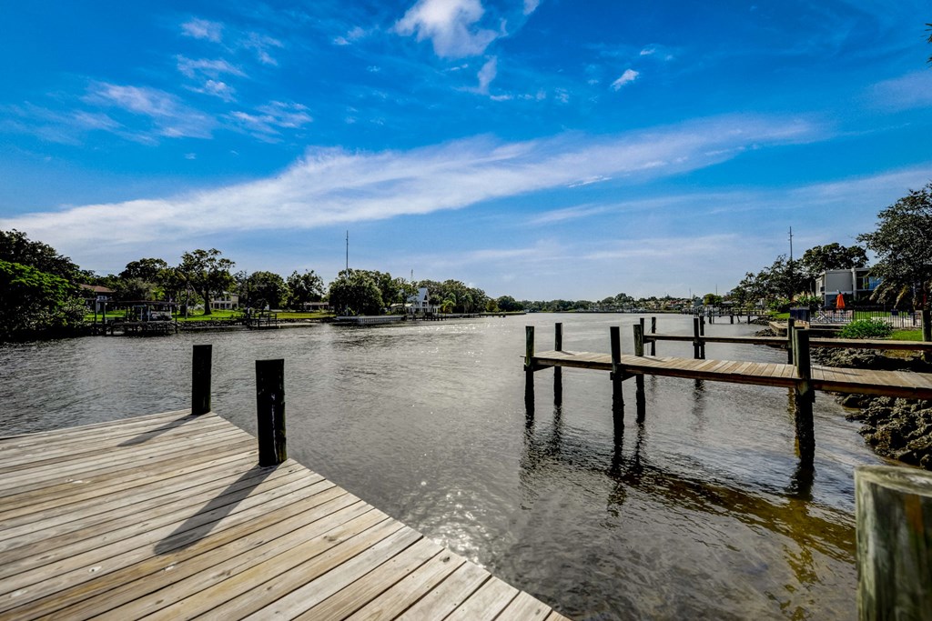views of the water from a dock at a marina