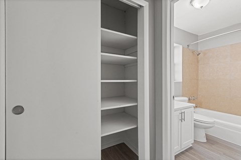 Closet View at The Flats at Seminole Heights, Tampa, FL
