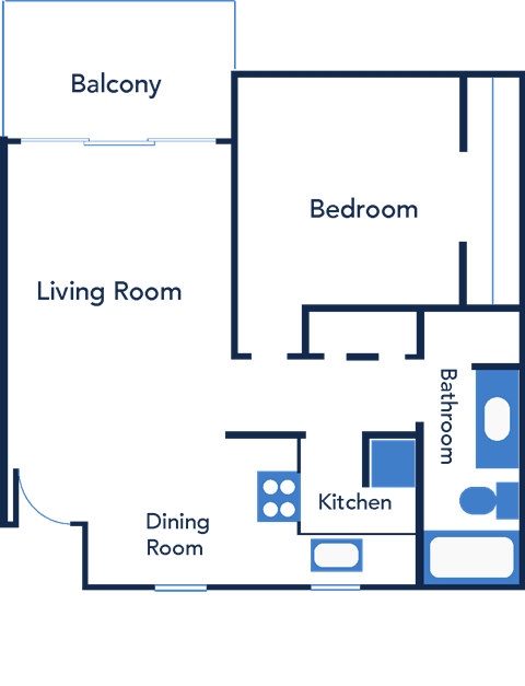 One Bedroom Biago Floorplan at The Residences at Soho in Tampa, FL
