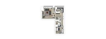 1 bed 1 bath B at The Annex Apartment, Buffalo, New York