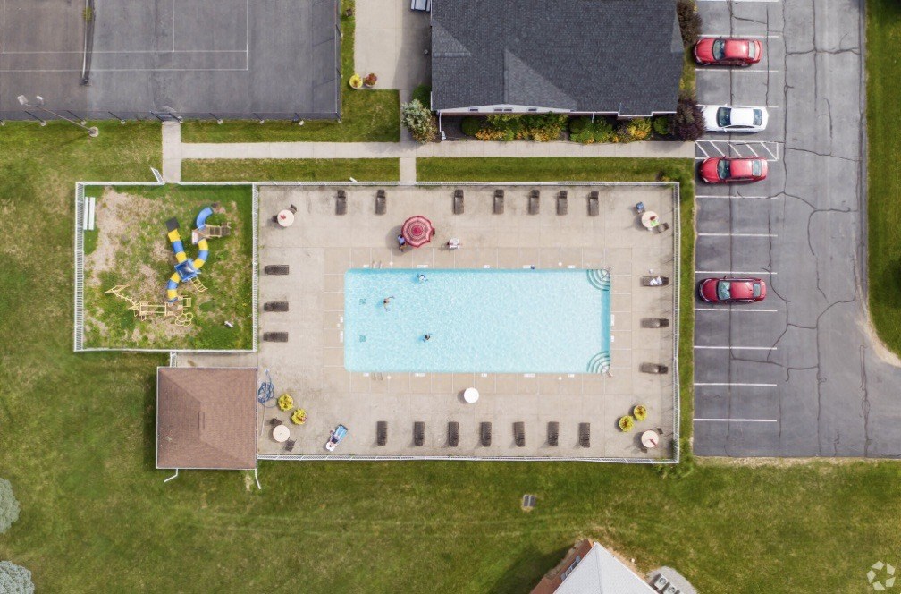 Aerial Pool View Aerial Pool View at Centerpointe Apartments, New York, 14424