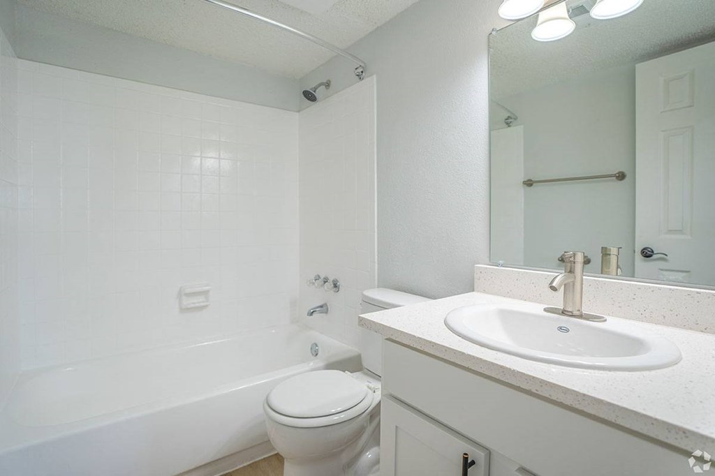 Renovated Bathroom at Captiva Club Apartments at 4401 Club Captiva Drive in Tampa, FL 33615