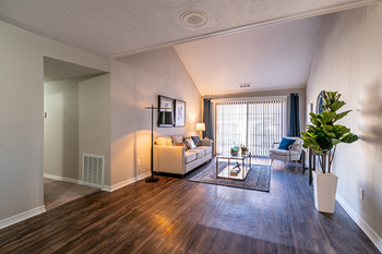 Living Room Model Living Room Model at Castle Point Apartments, Indiana - Photo Gallery 2