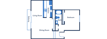 One Bedroom Cordova Floorplan at The Residences at Soho in Tampa, FL