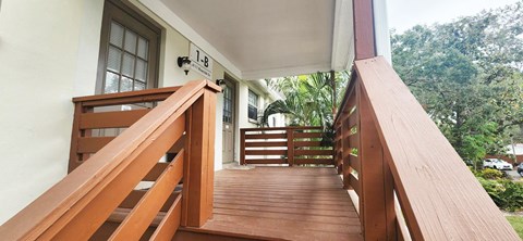 Renovated Deck at The Flats at Seminole Heights in Tampa FL
