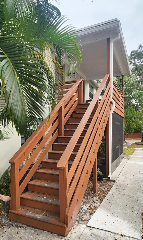 Renovated Deck at The Flats at Seminole Heights in Tampa FL