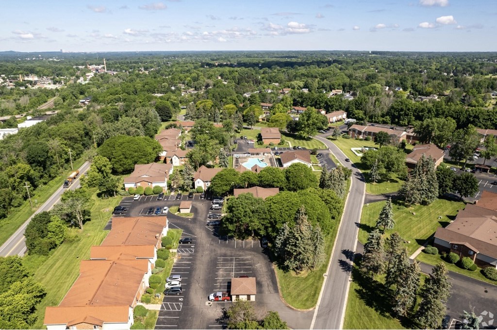Drone View Of Property at Highview Manor Apartments, Fairport, New York