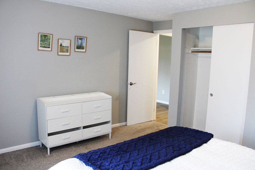 Renovated Bedroom at Highview Manor Apartments in Fairport, NY
